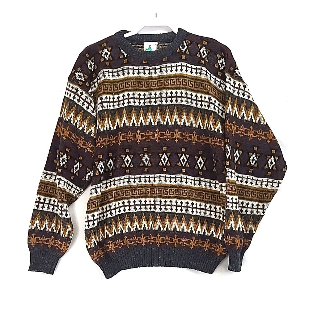 Woodman Wool Blend Mens Sweater XL Fair Isle  Made In‎ England